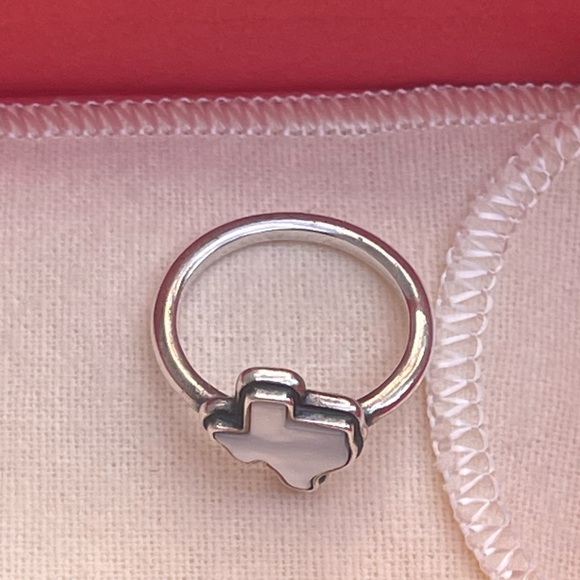 James Avery Silver Texas State gemstone Ring white doublet - Picture 5 of 9